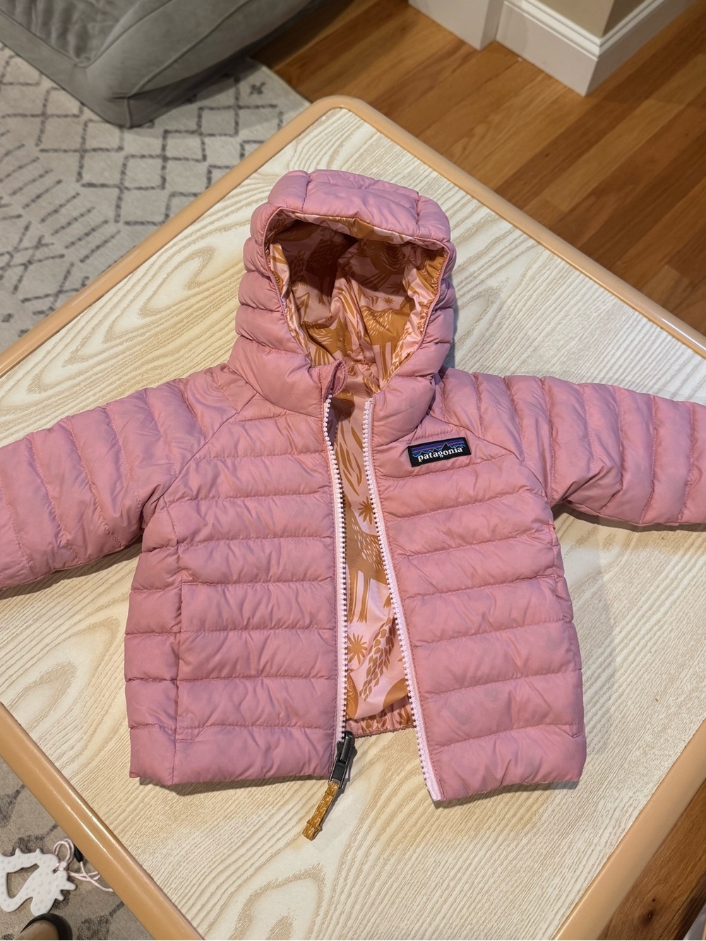 Patagonia Pink Hooded Puffer Jacket - baby/kids